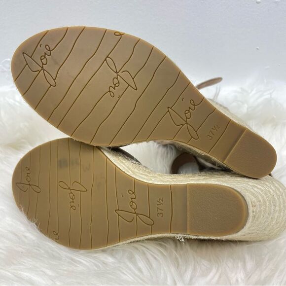 Joie Jace | bronze,metallic ankle strap wedge 37 1/2 open toe espadrille… - Picture 5 of 11